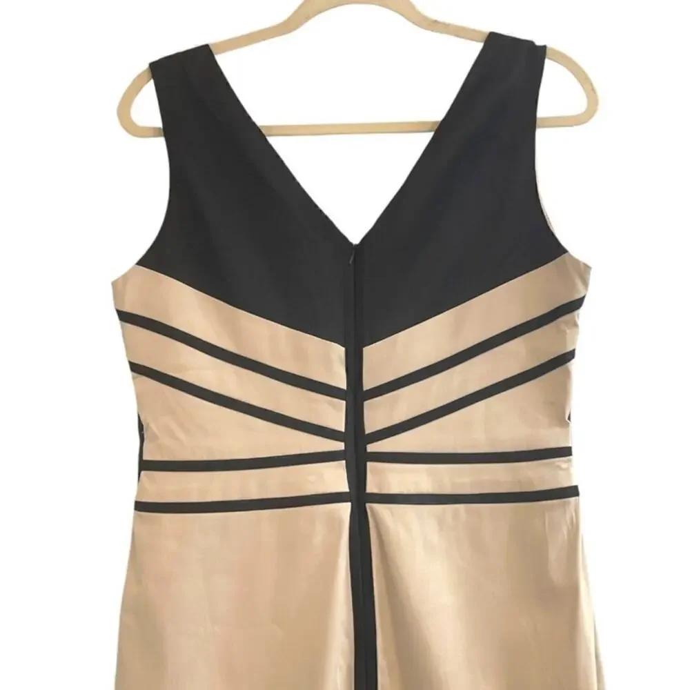 BCBGeneration Women's Khaki & Black Tux Mini Dress Size 12 Style KSL6H878